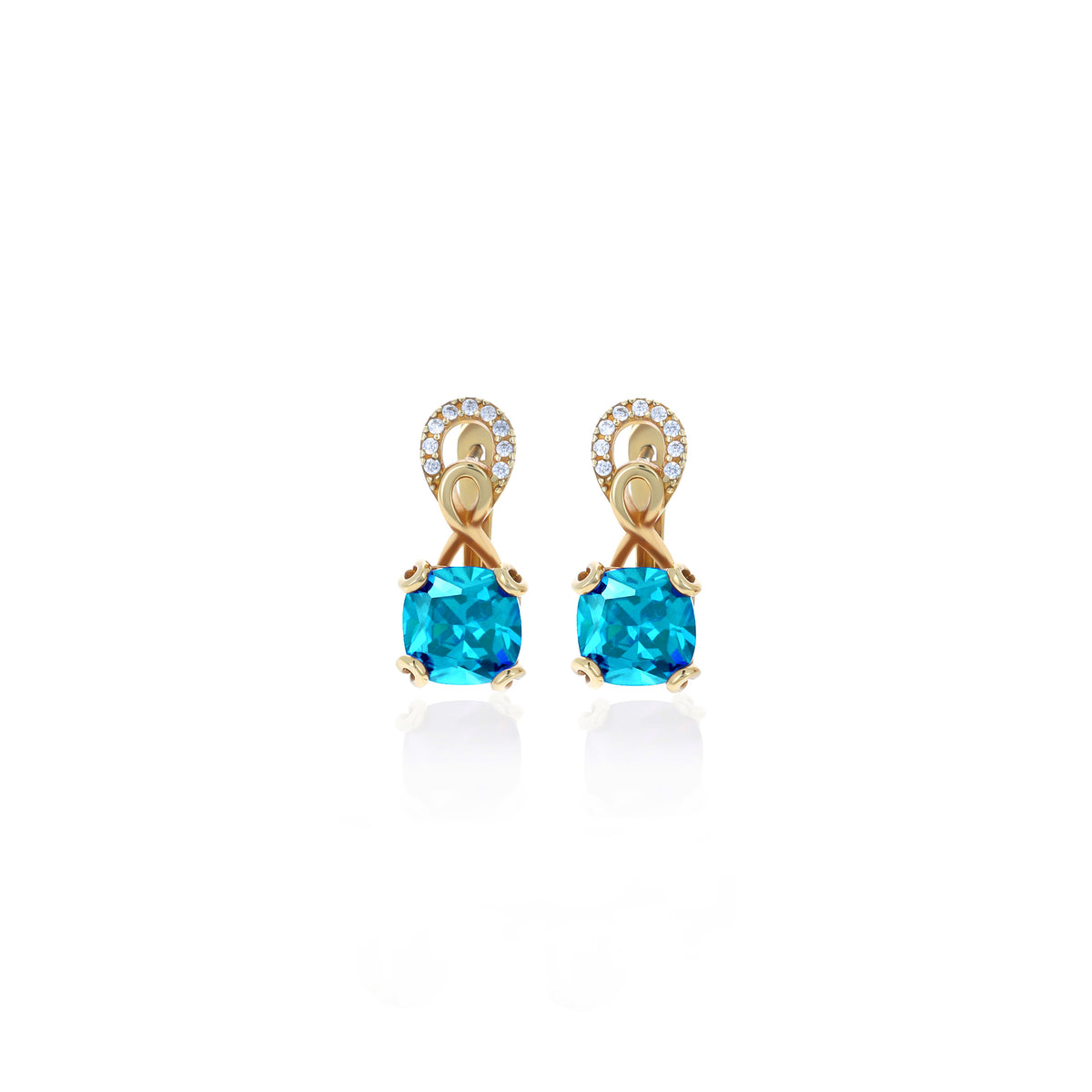 Sterling Silver Birthstone Drop Stud Earrings