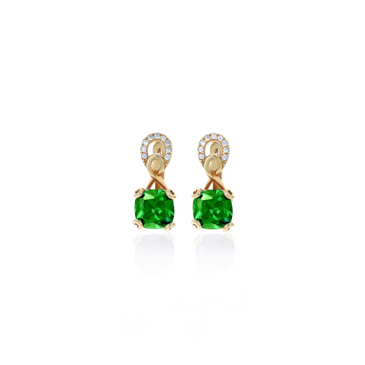 Sterling Silver Birthstone Drop Stud Earrings