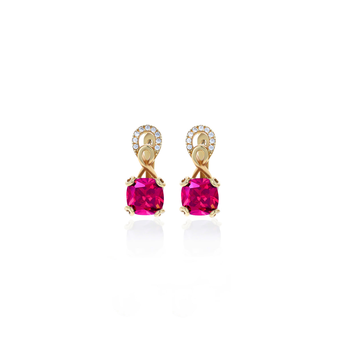 Sterling Silver Birthstone Drop Stud Earrings