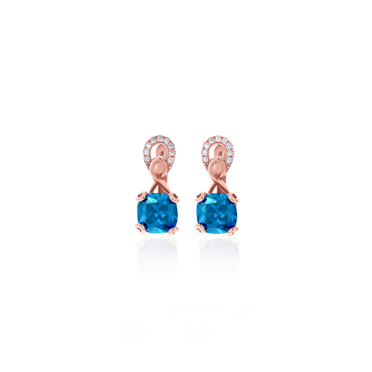 Sterling Silver Birthstone Drop Stud Earrings