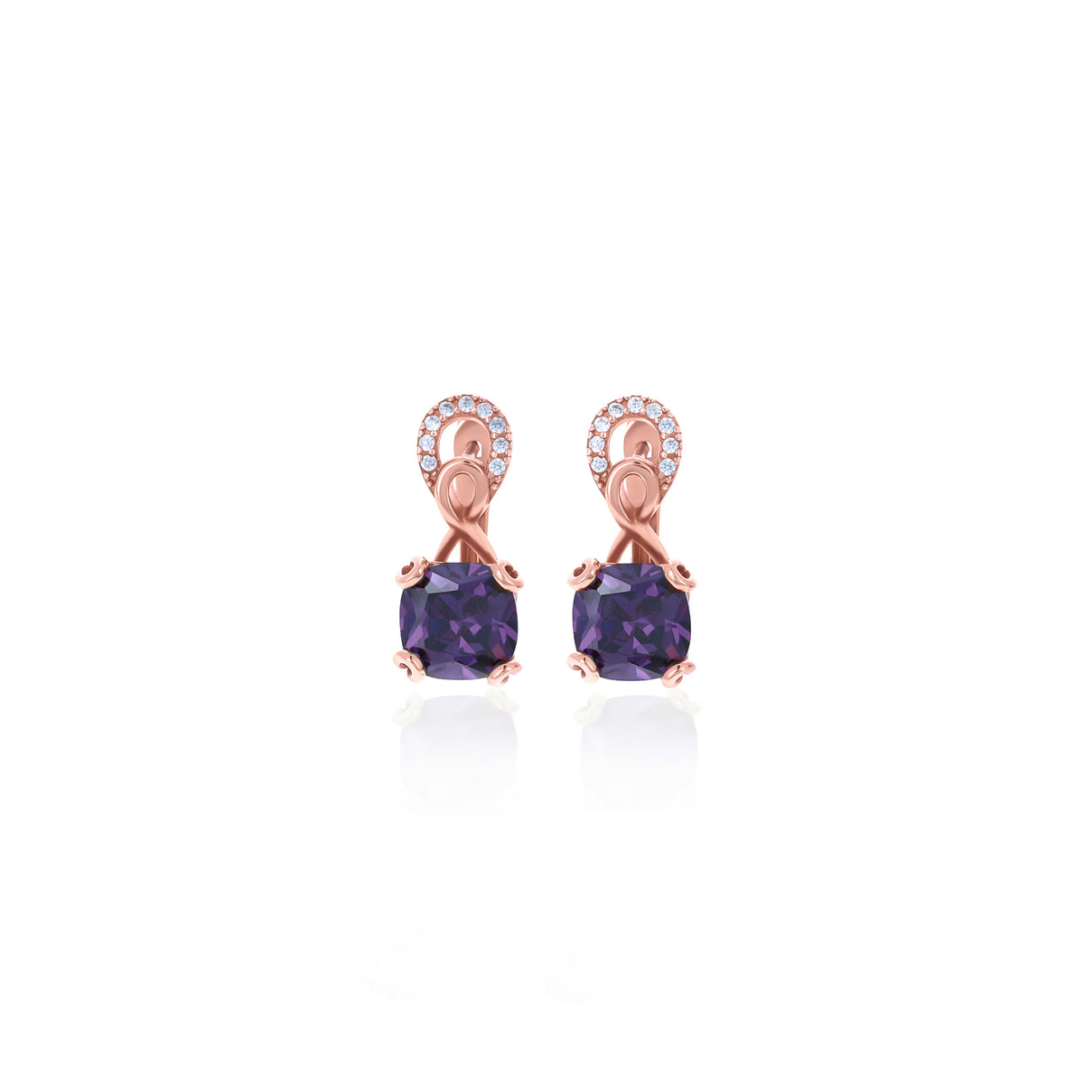 Sterling Silver Birthstone Drop Stud Earrings