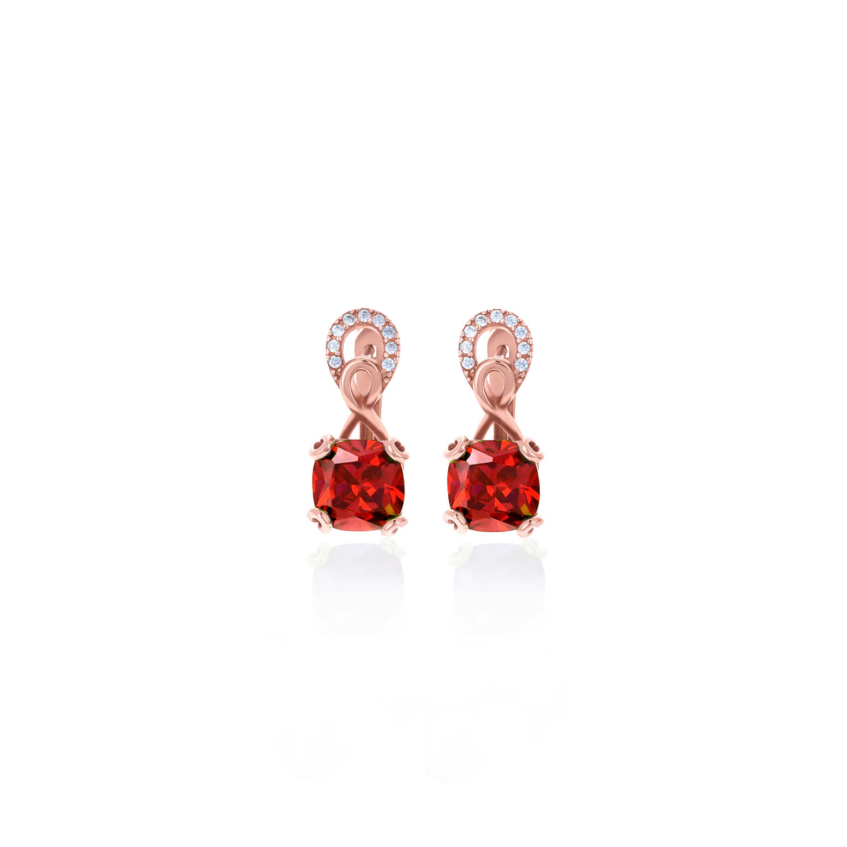 Sterling Silver Birthstone Drop Stud Earrings
