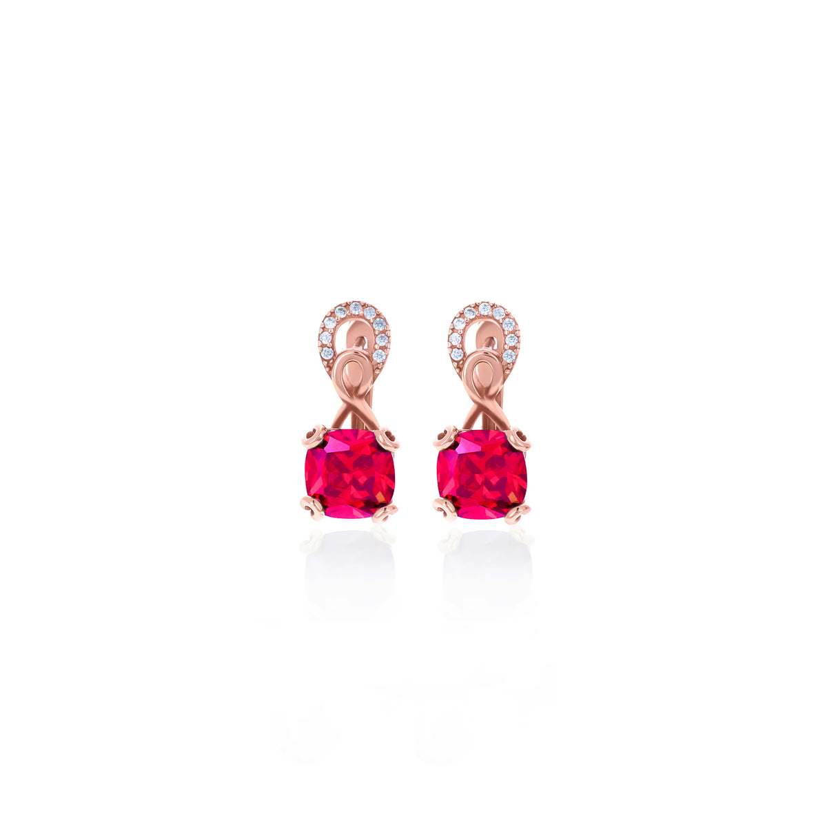 Sterling Silver Birthstone Drop Stud Earrings