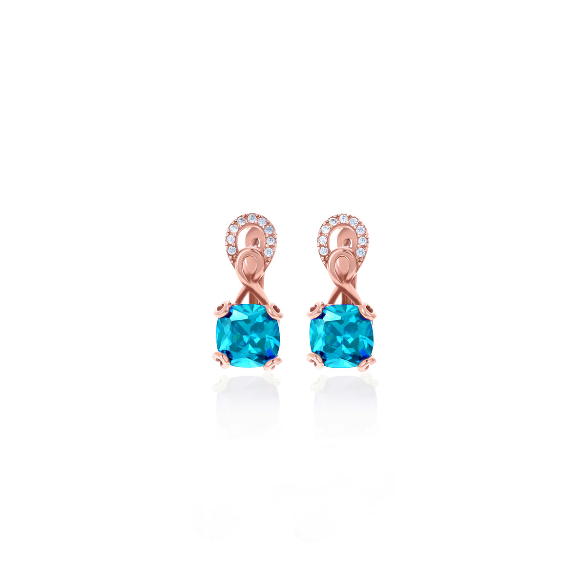 Sterling Silver Birthstone Drop Stud Earrings
