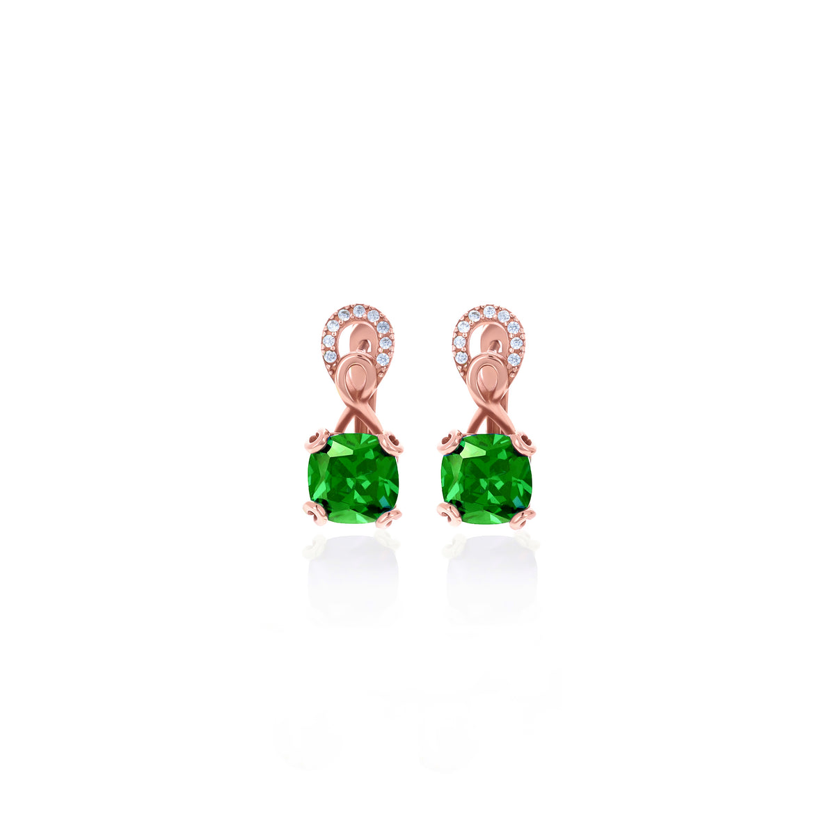 Sterling Silver Birthstone Drop Stud Earrings