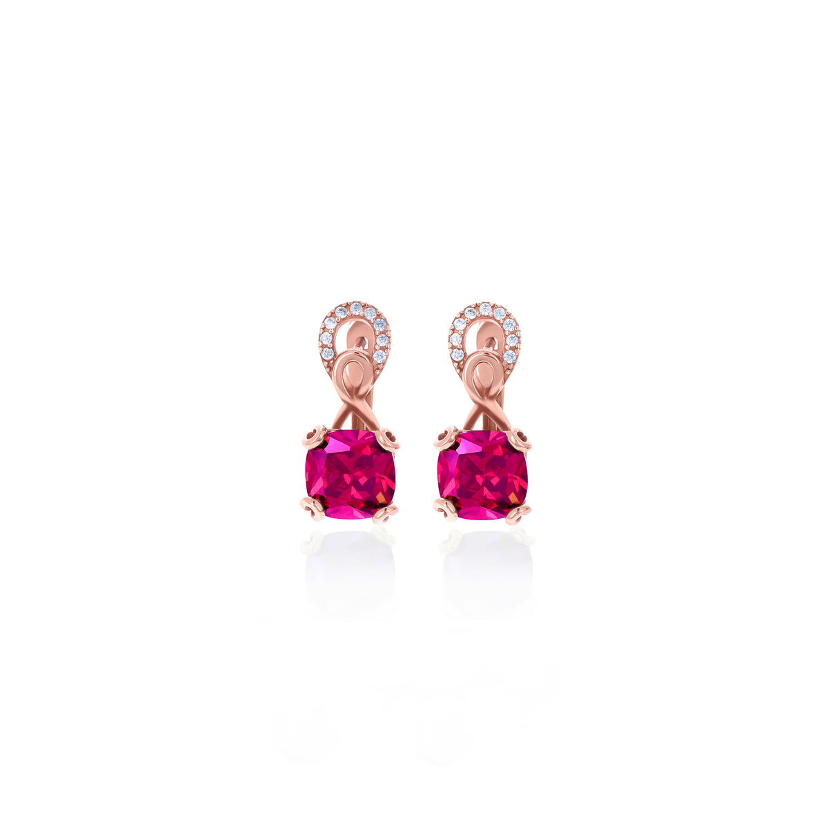 Sterling Silver Birthstone Drop Stud Earrings