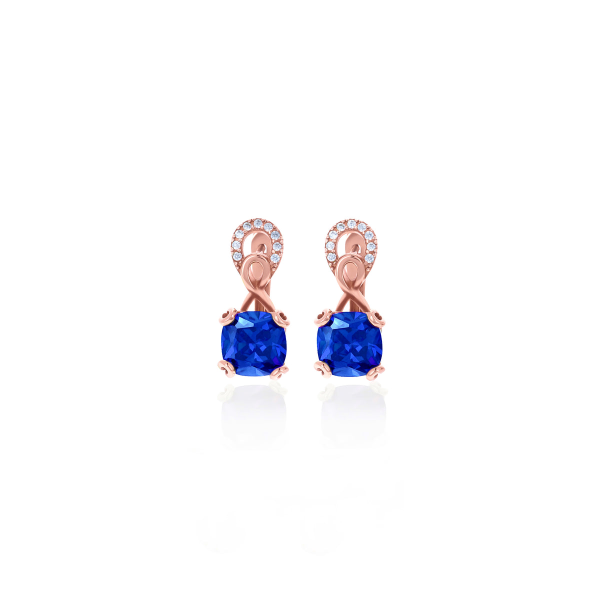 Sterling Silver Birthstone Drop Stud Earrings