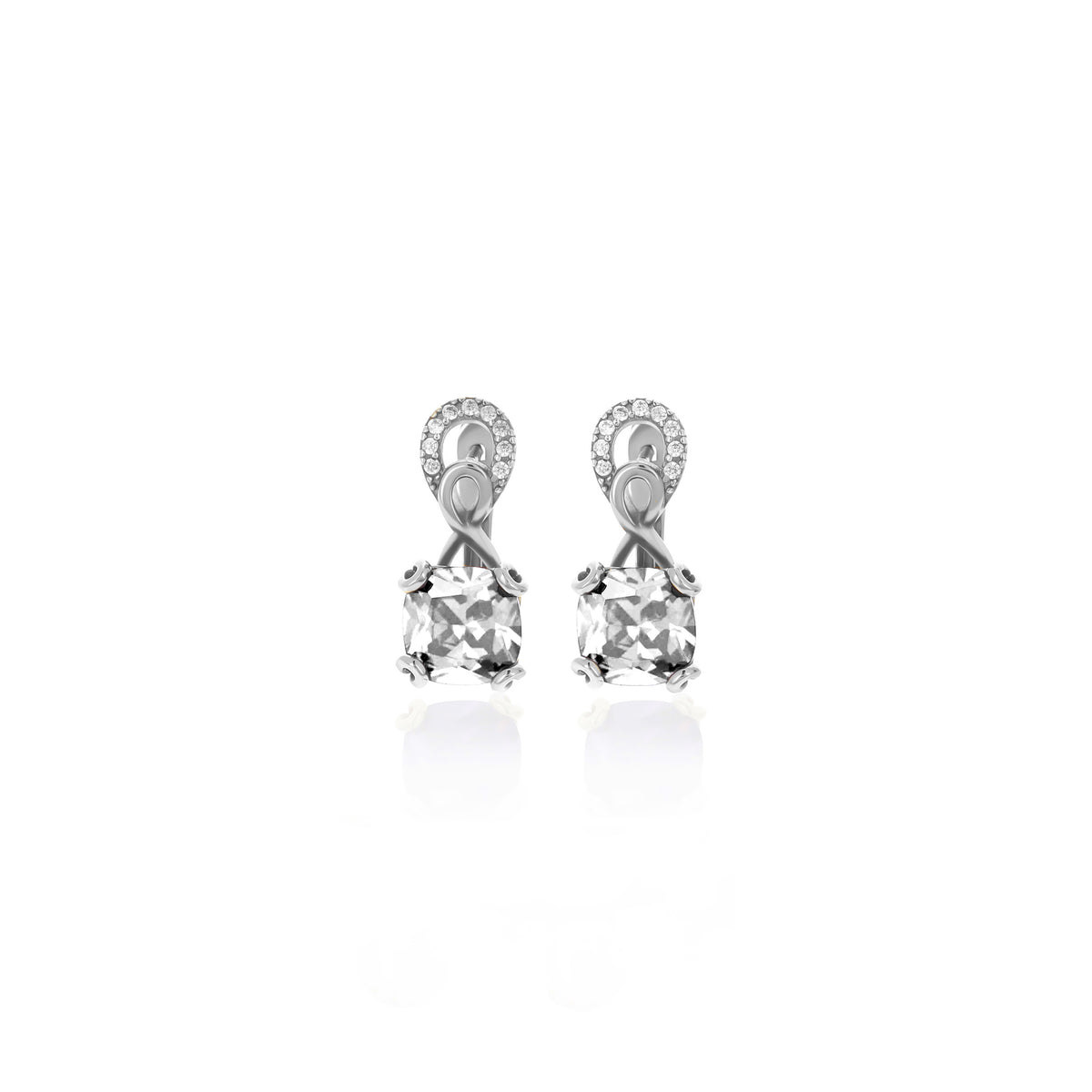 Sterling Silver Birthstone Drop Stud Earrings