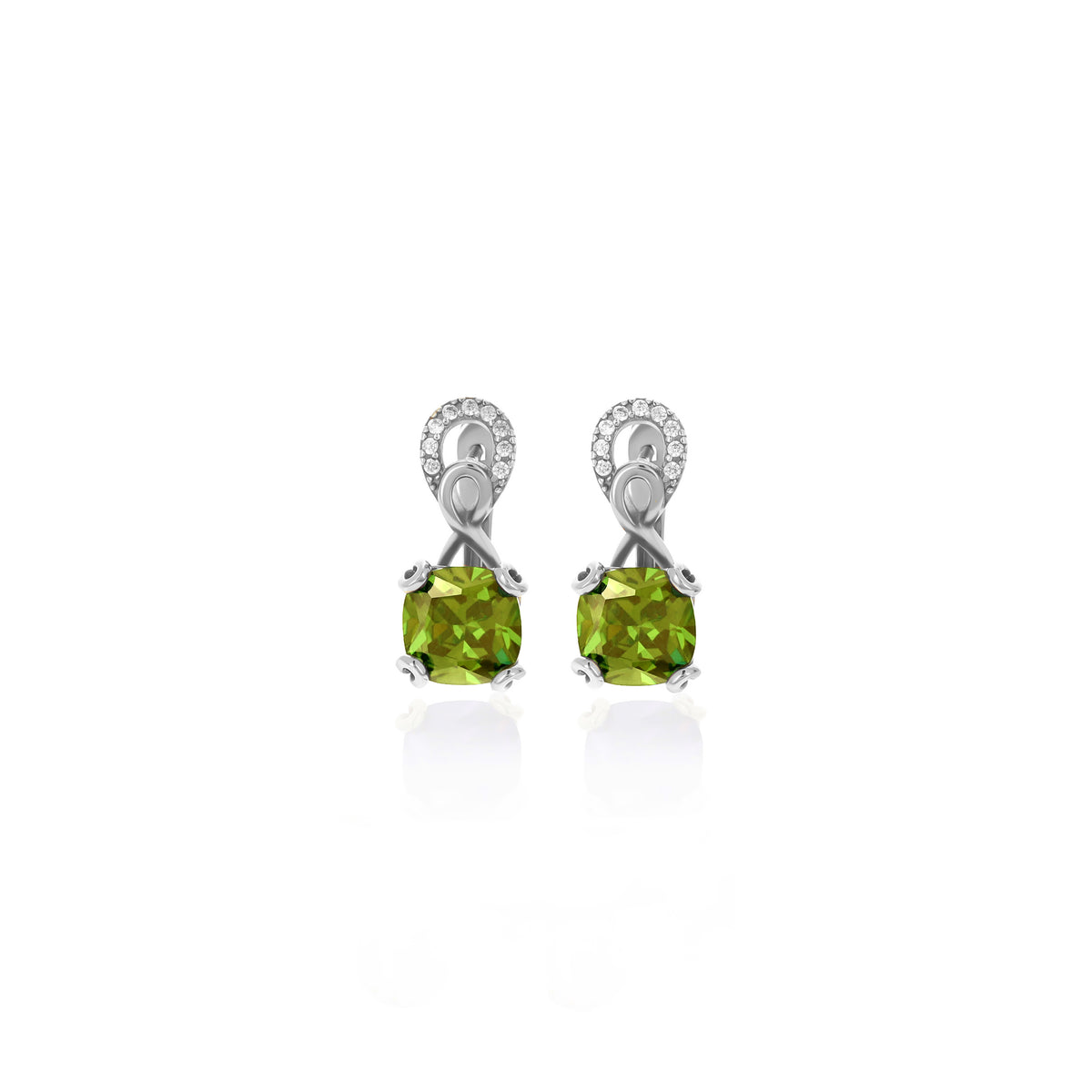 Sterling Silver Birthstone Drop Stud Earrings