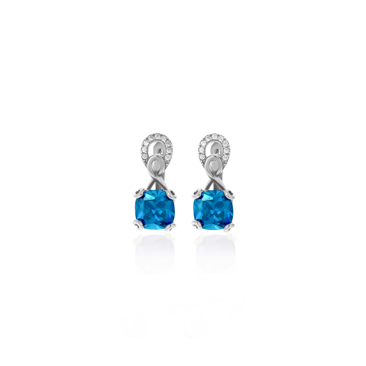 Sterling Silver Birthstone Drop Stud Earrings