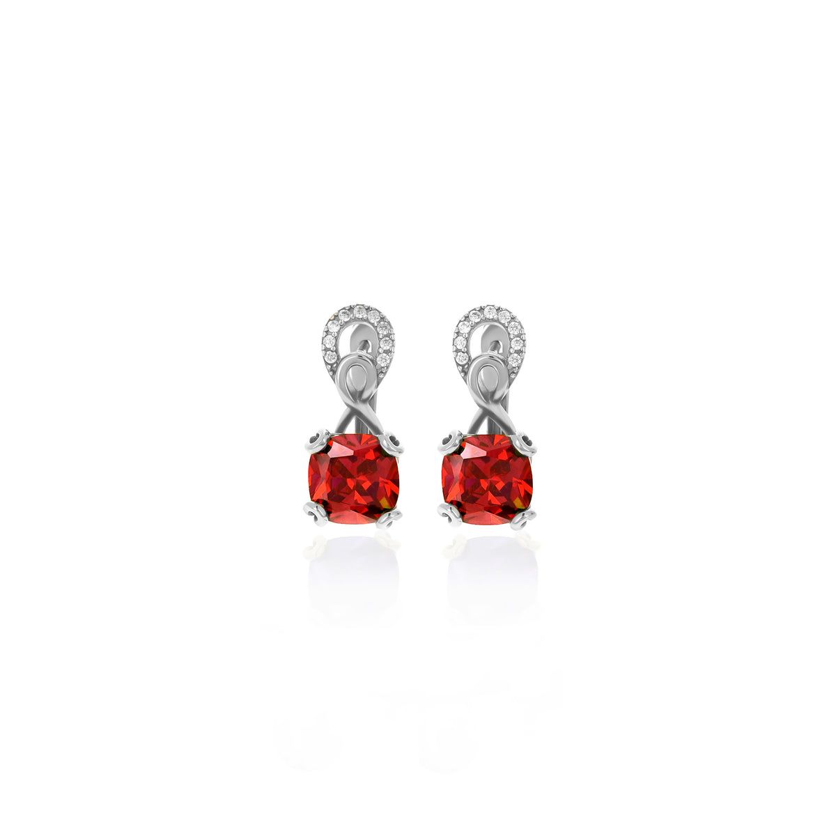Sterling Silver Birthstone Drop Stud Earrings