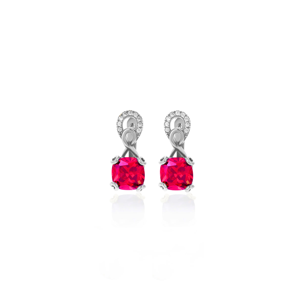 Sterling Silver Birthstone Drop Stud Earrings