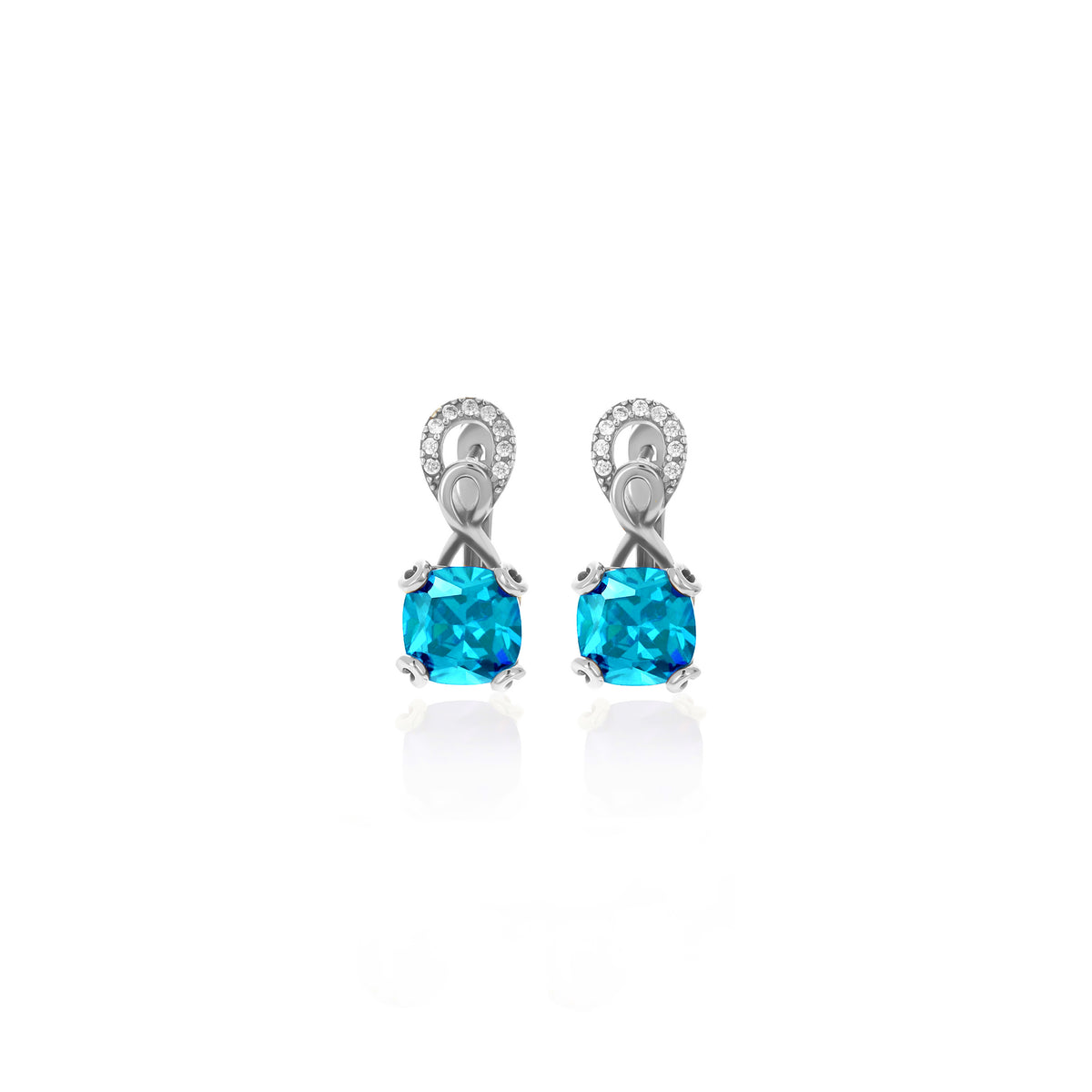 Sterling Silver Birthstone Drop Stud Earrings