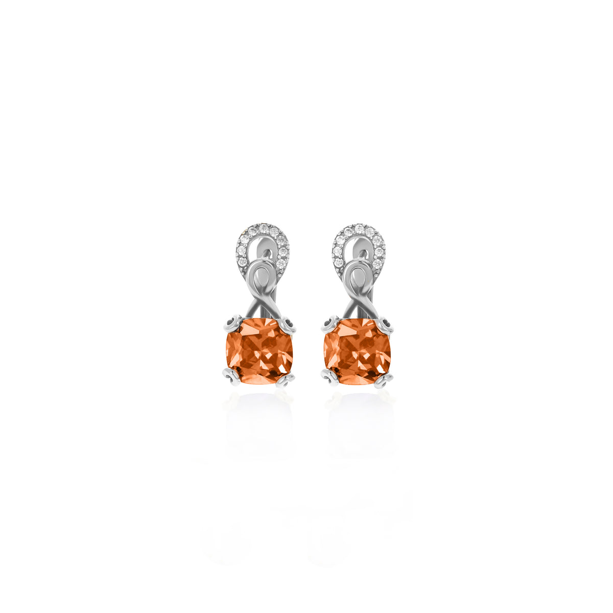 Sterling Silver Birthstone Drop Stud Earrings
