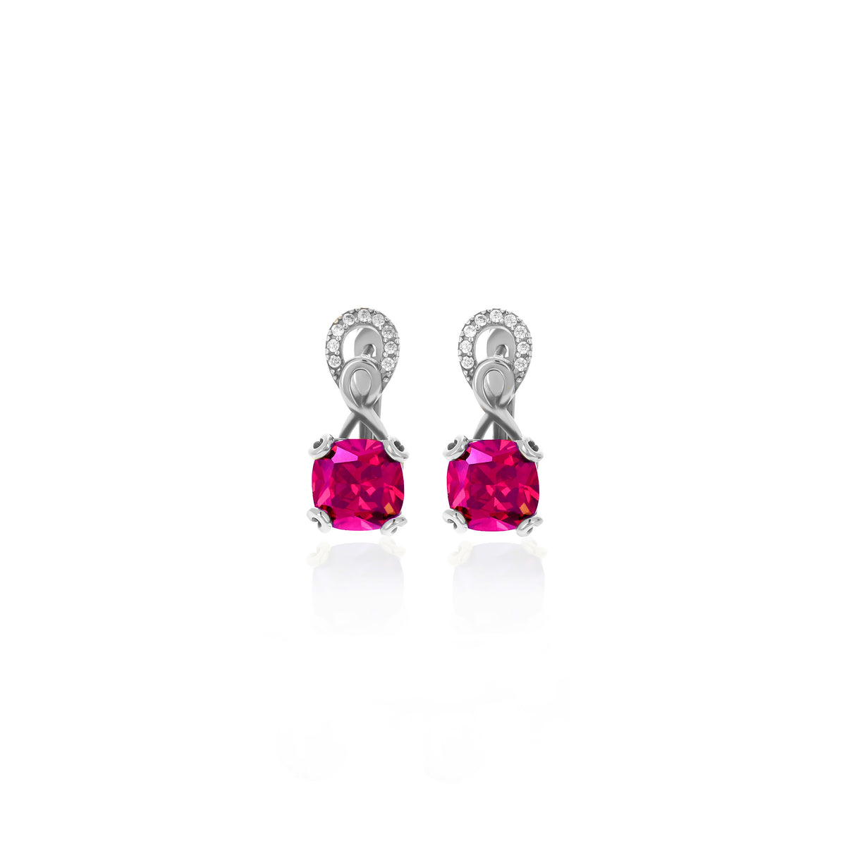 Sterling Silver Birthstone Drop Stud Earrings