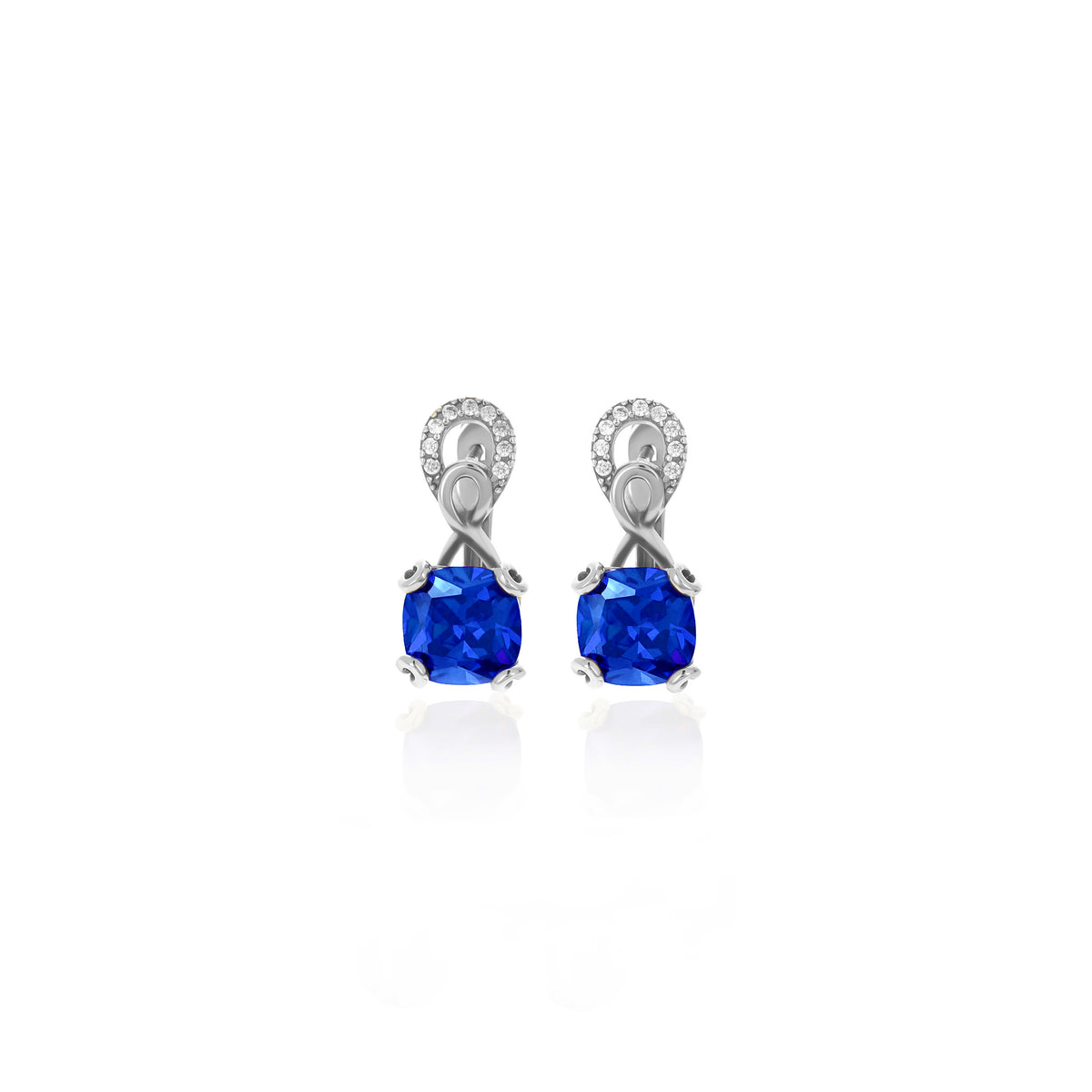 Sterling Silver Birthstone Drop Stud Earrings
