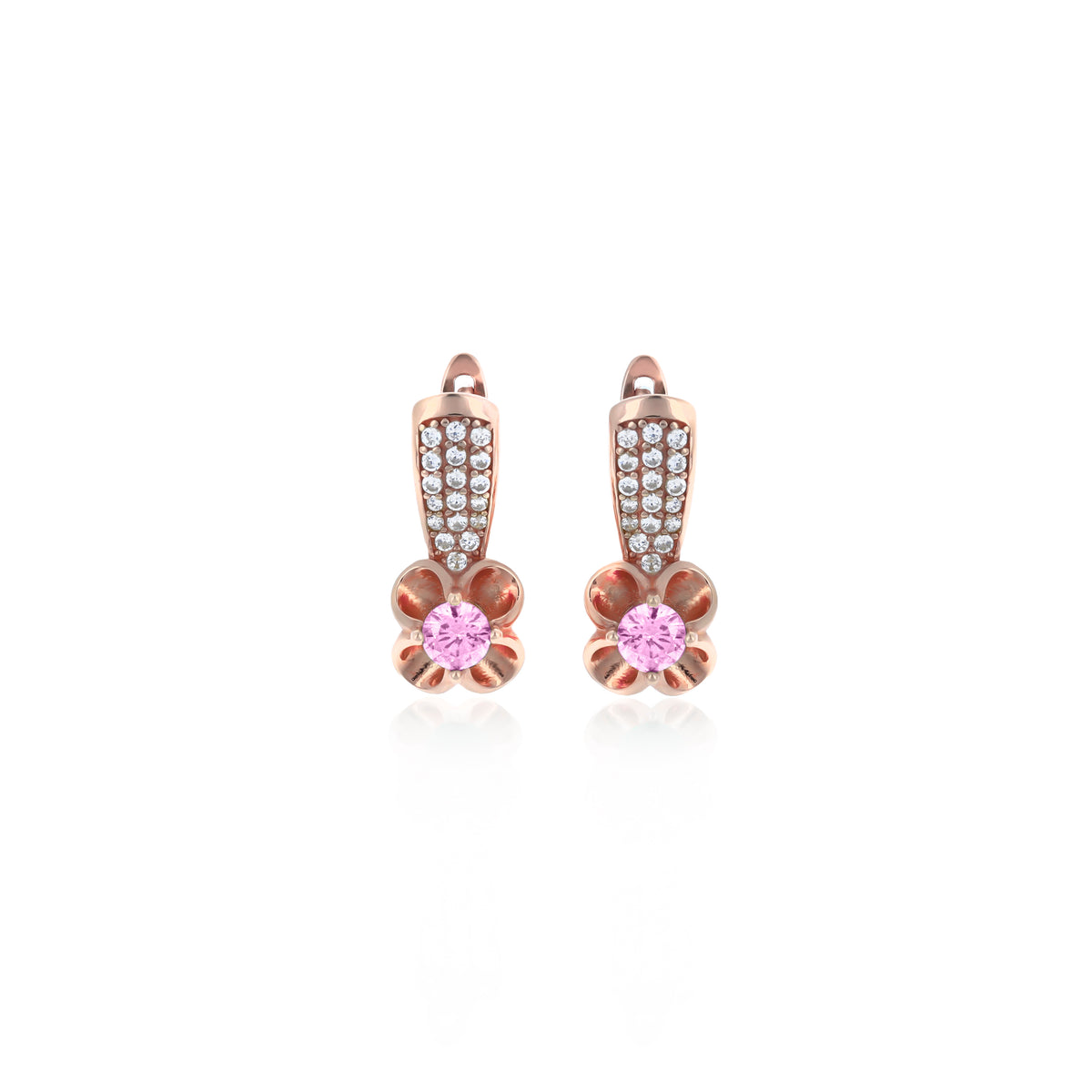Sterling Silver Floral Birthstone Dangle Earrings