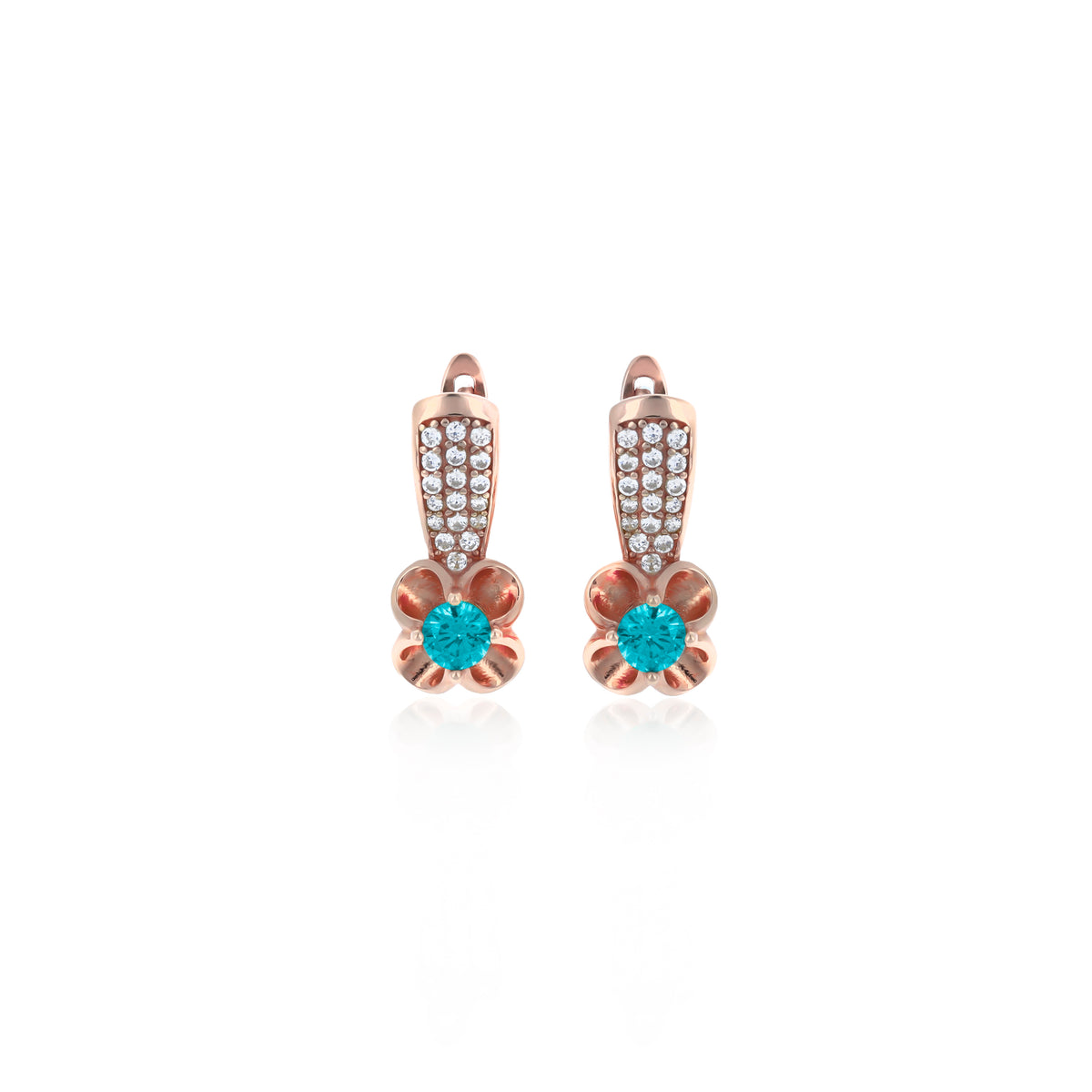 Sterling Silver Floral Birthstone Dangle Earrings