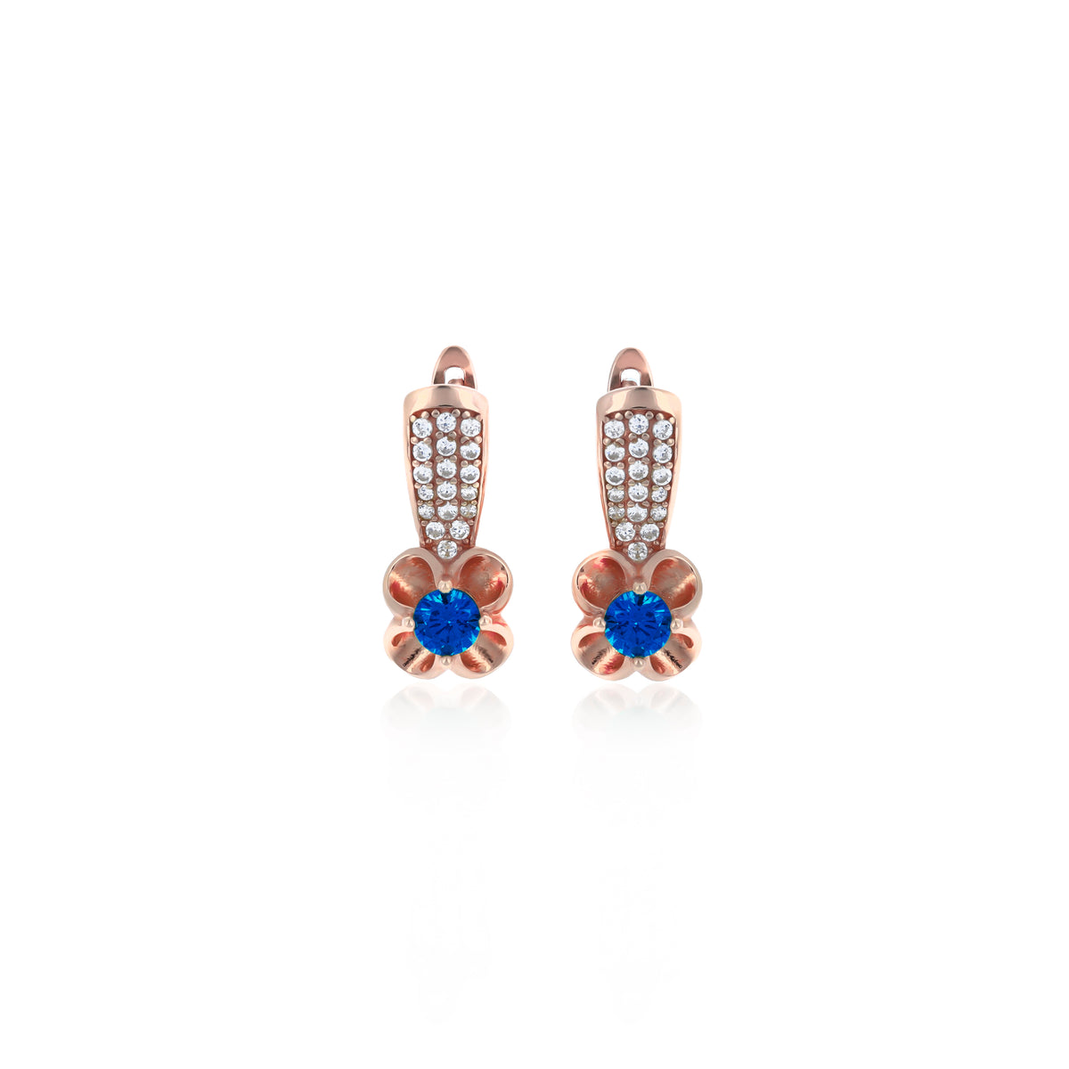 Sterling Silver Floral Birthstone Dangle Earrings