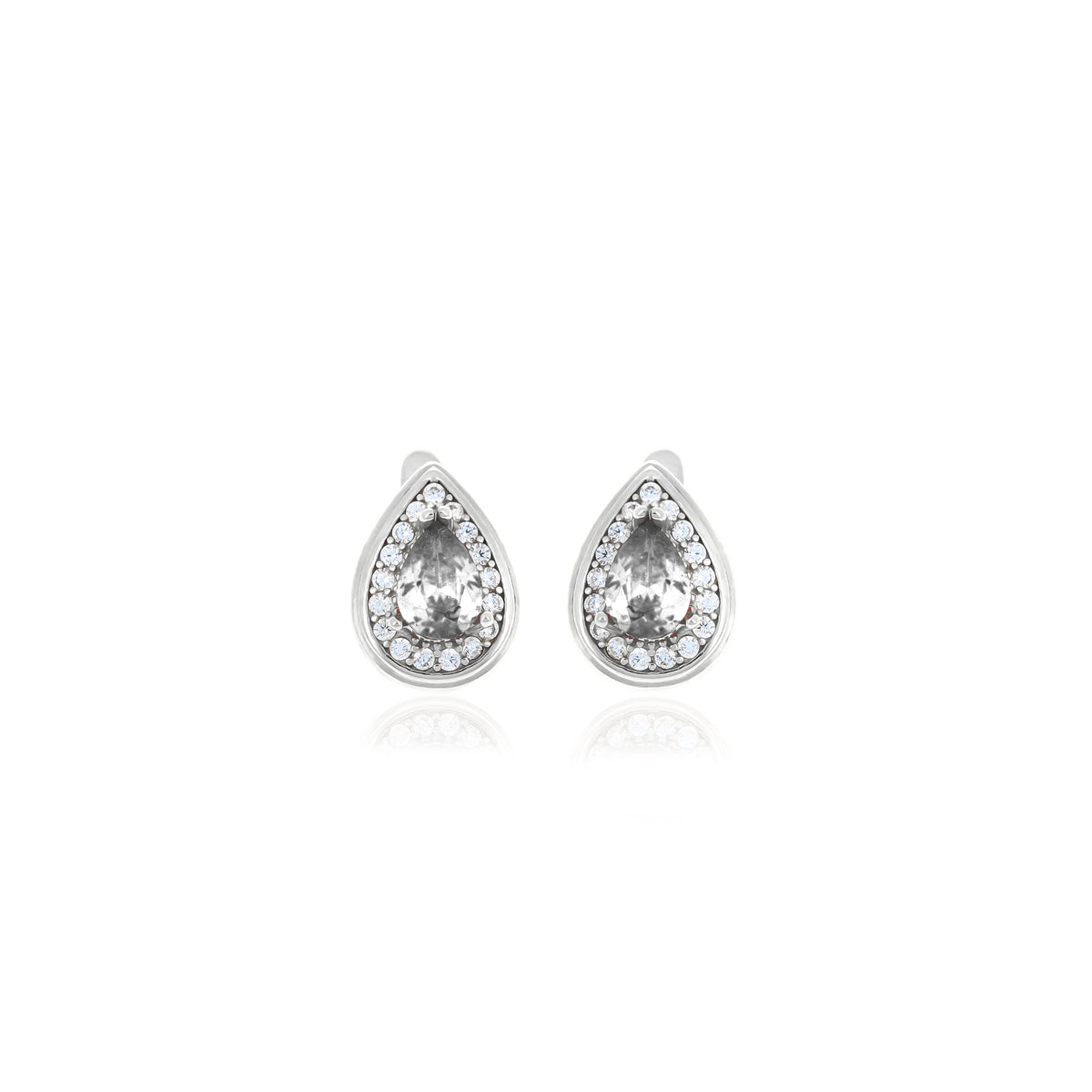 Sterling Silver Teardrop Birthstone Stud Earrings