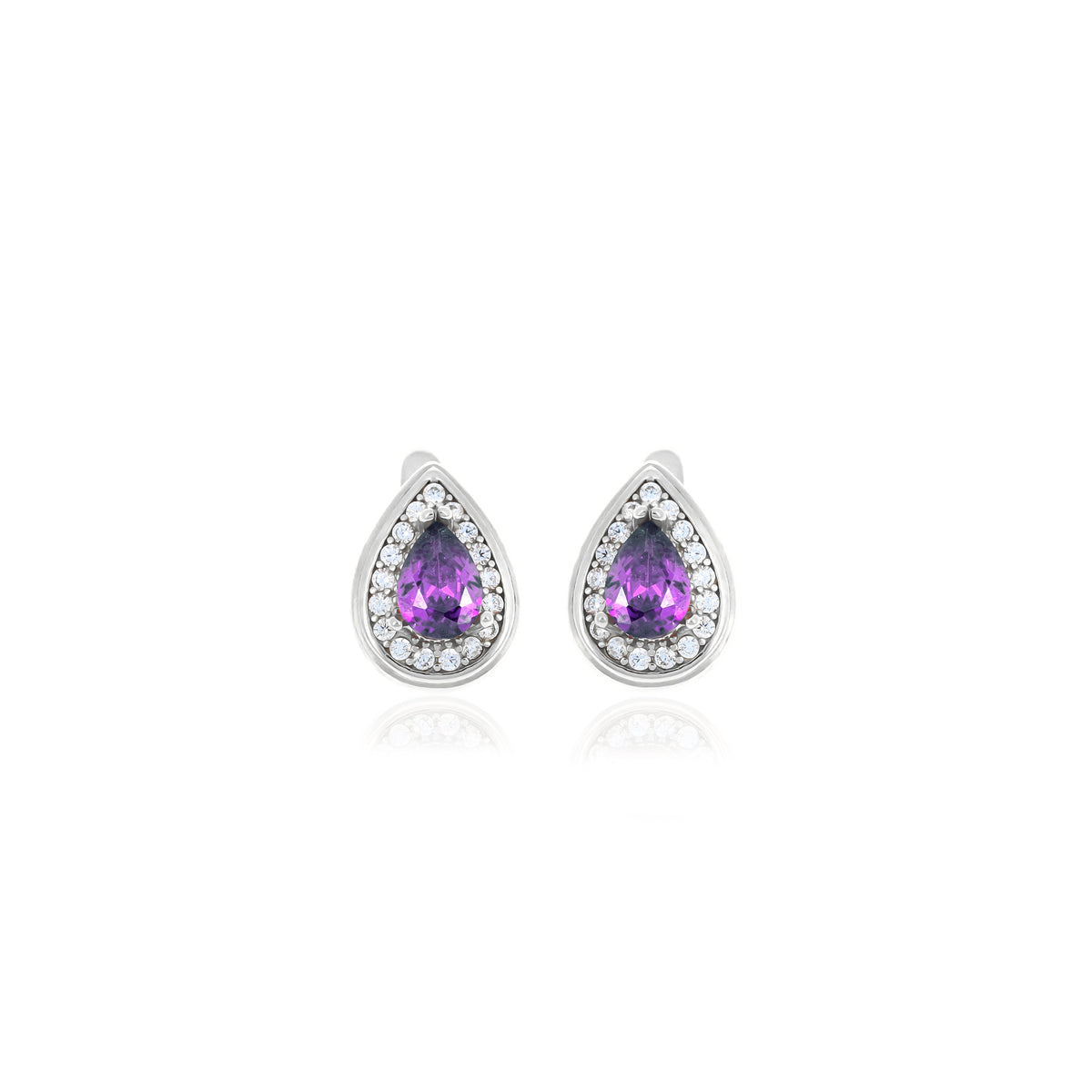 Sterling Silver Teardrop Birthstone Stud Earrings