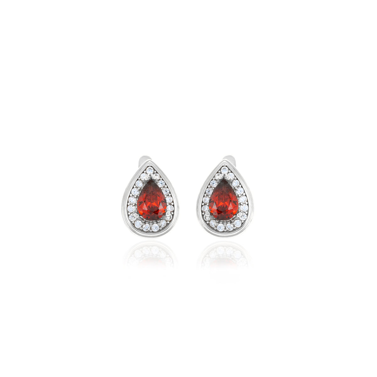 Sterling Silver Teardrop Birthstone Stud Earrings