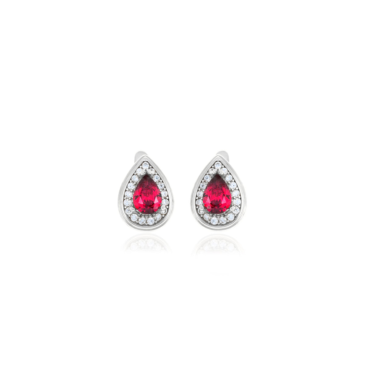 Sterling Silver Teardrop Birthstone Stud Earrings
