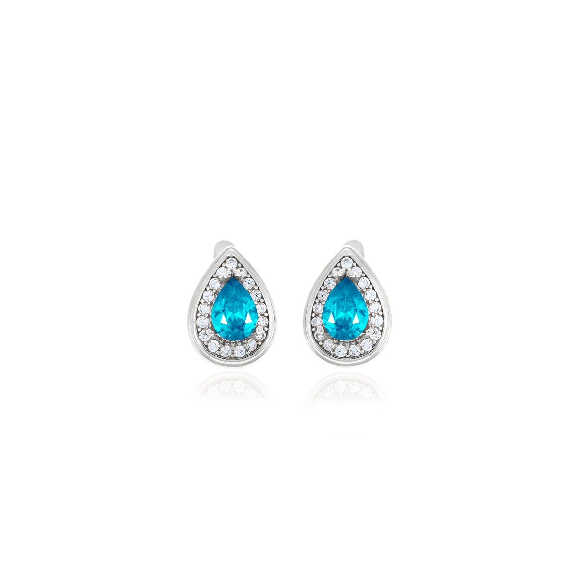 Sterling Silver Teardrop Birthstone Stud Earrings