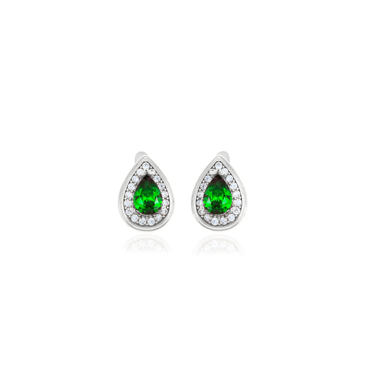 Sterling Silver Teardrop Birthstone Stud Earrings