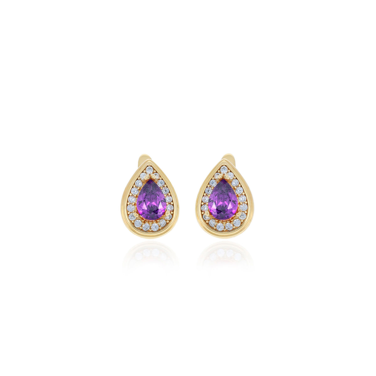 Sterling Silver Teardrop Birthstone Stud Earrings
