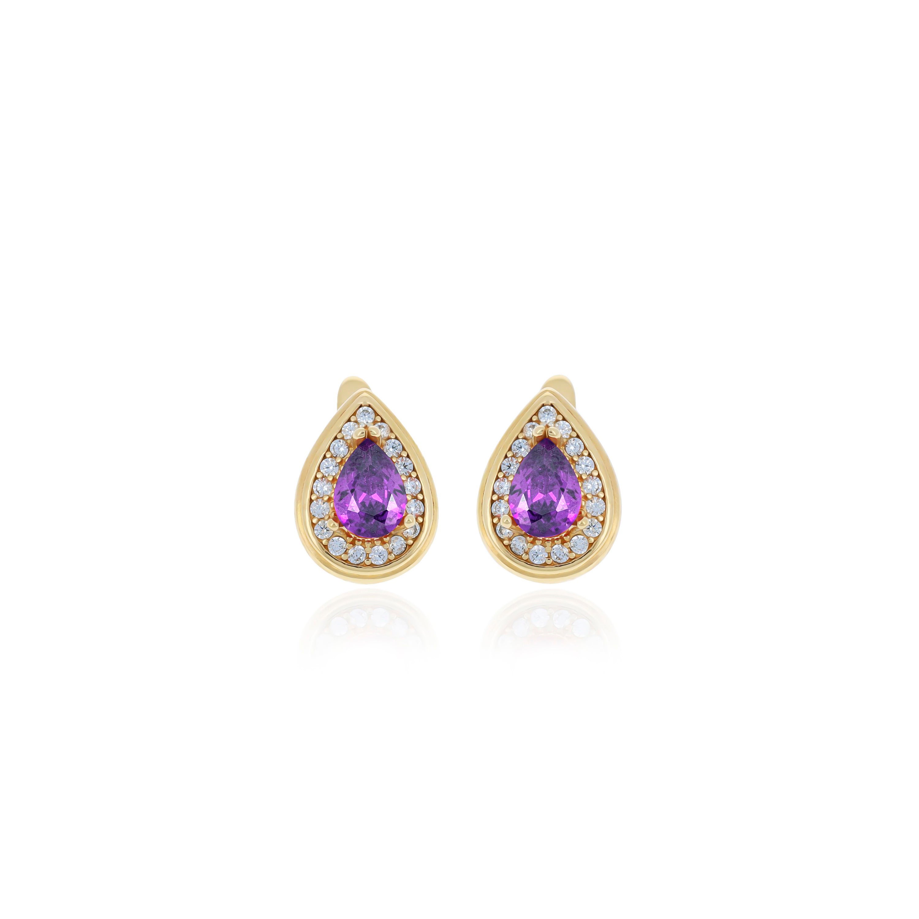 Drop shaped birthstone earrings- ER2