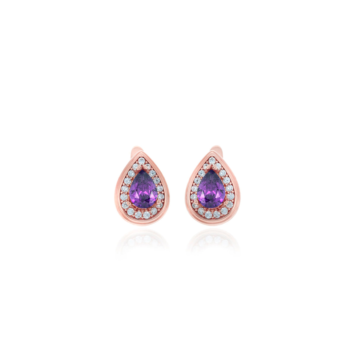 Sterling Silver Teardrop Birthstone Stud Earrings