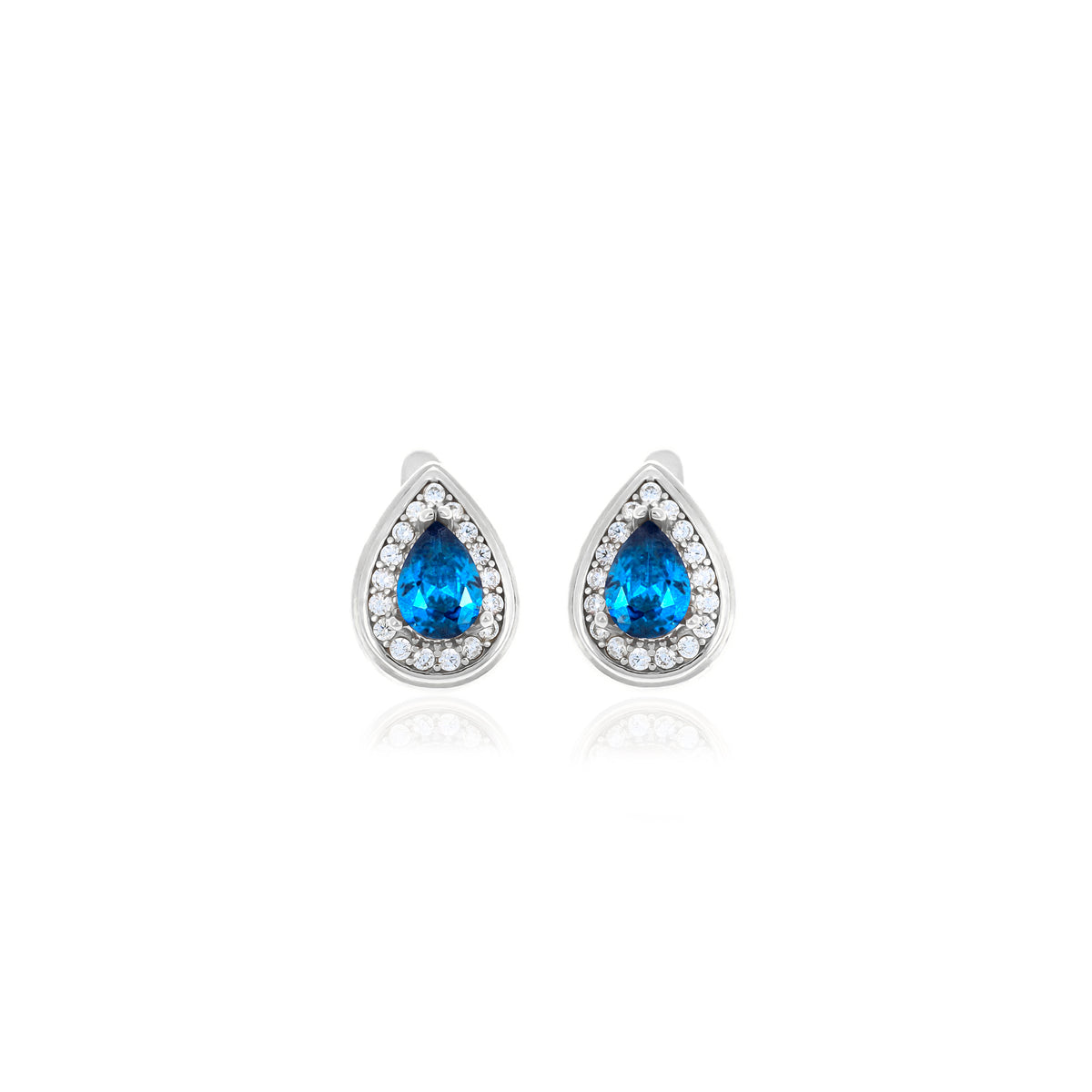 Sterling Silver Teardrop Birthstone Stud Earrings