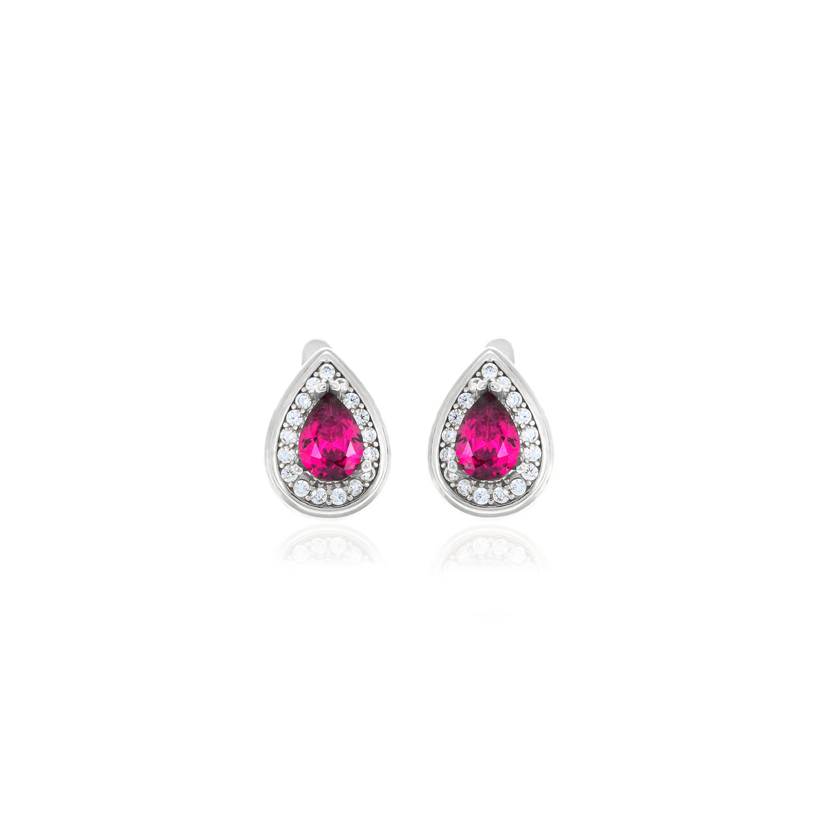 Sterling Silver Teardrop Birthstone Stud Earrings