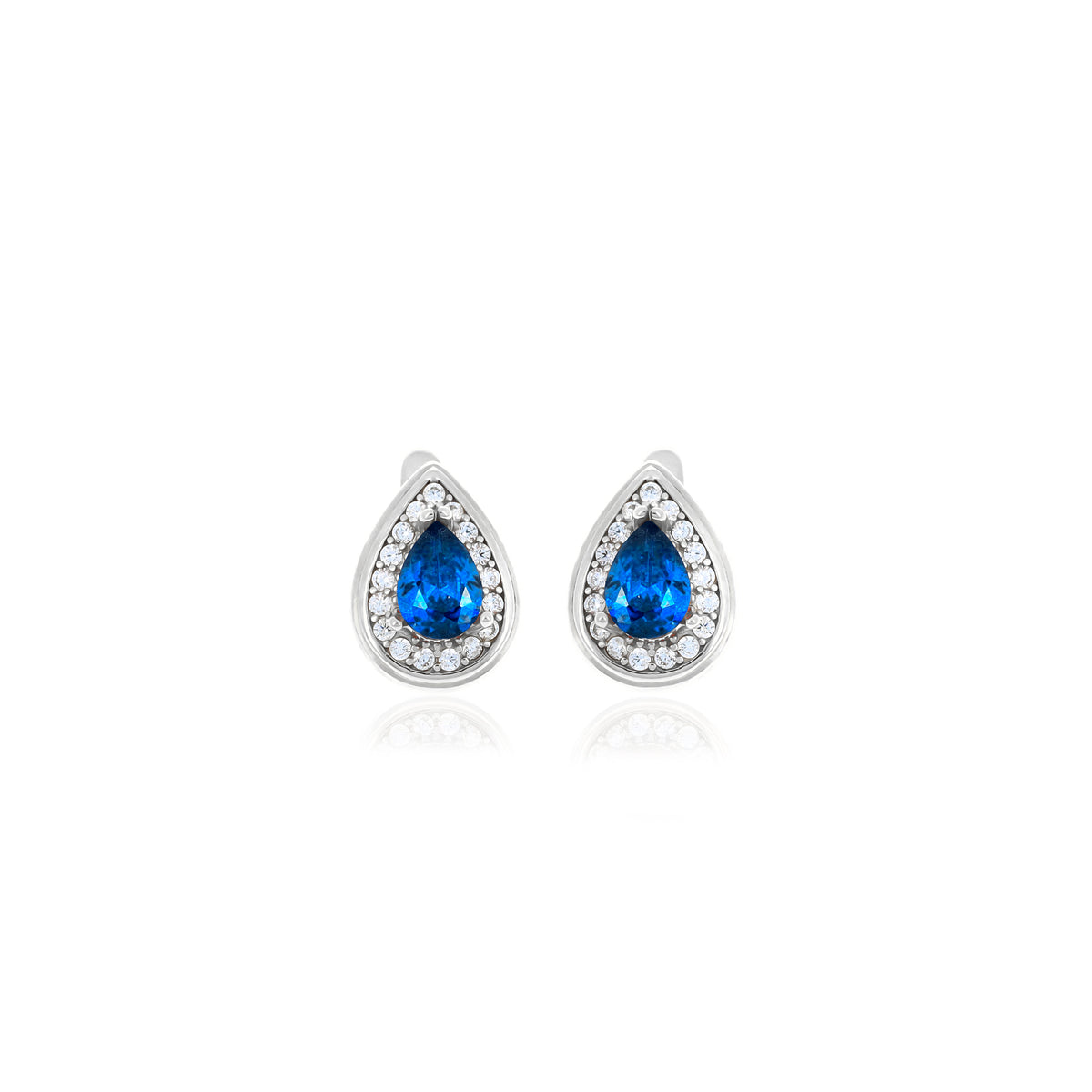 Sterling Silver Teardrop Birthstone Stud Earrings
