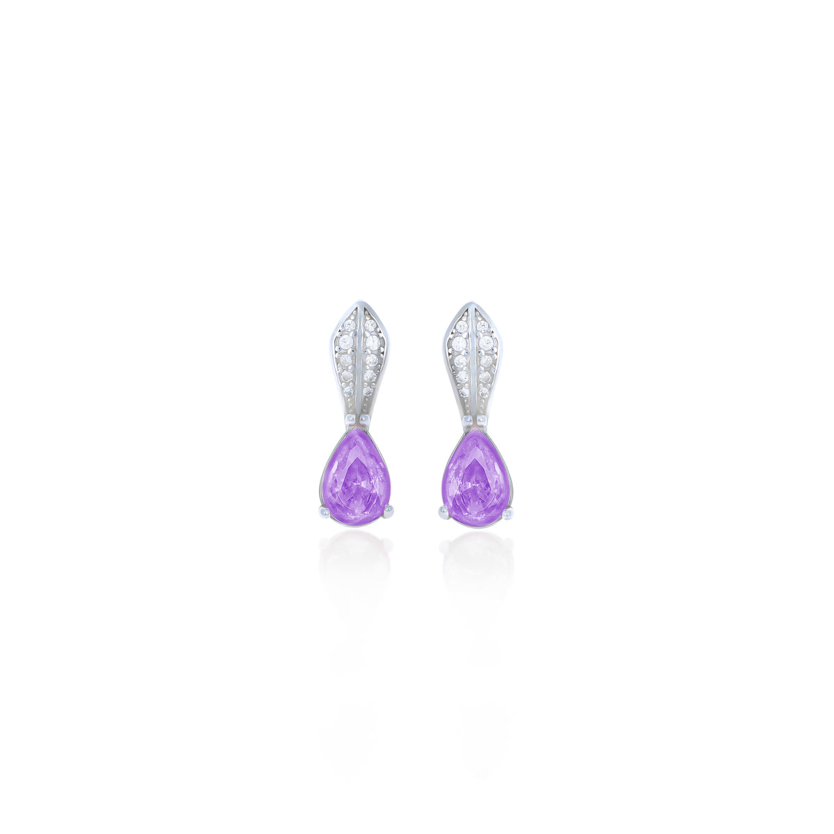 Sterling Silver Teardrop Birthstone Drop Earrings
