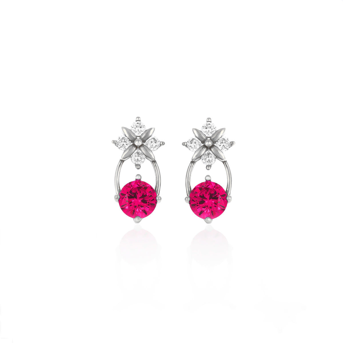 Sterling Silver Starburst Birthstone Dangle Earrings