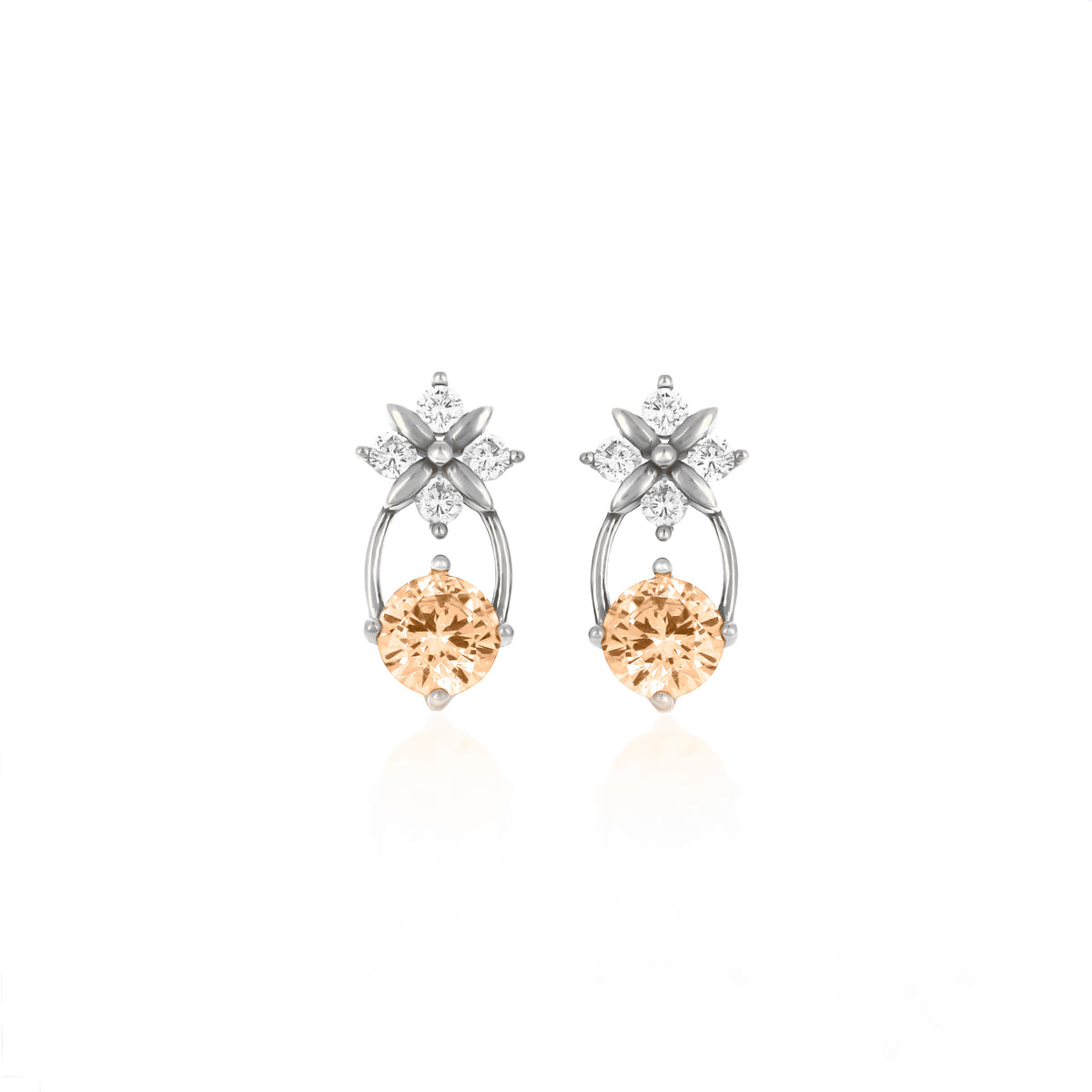 Sterling Silver Starburst Birthstone Dangle Earrings