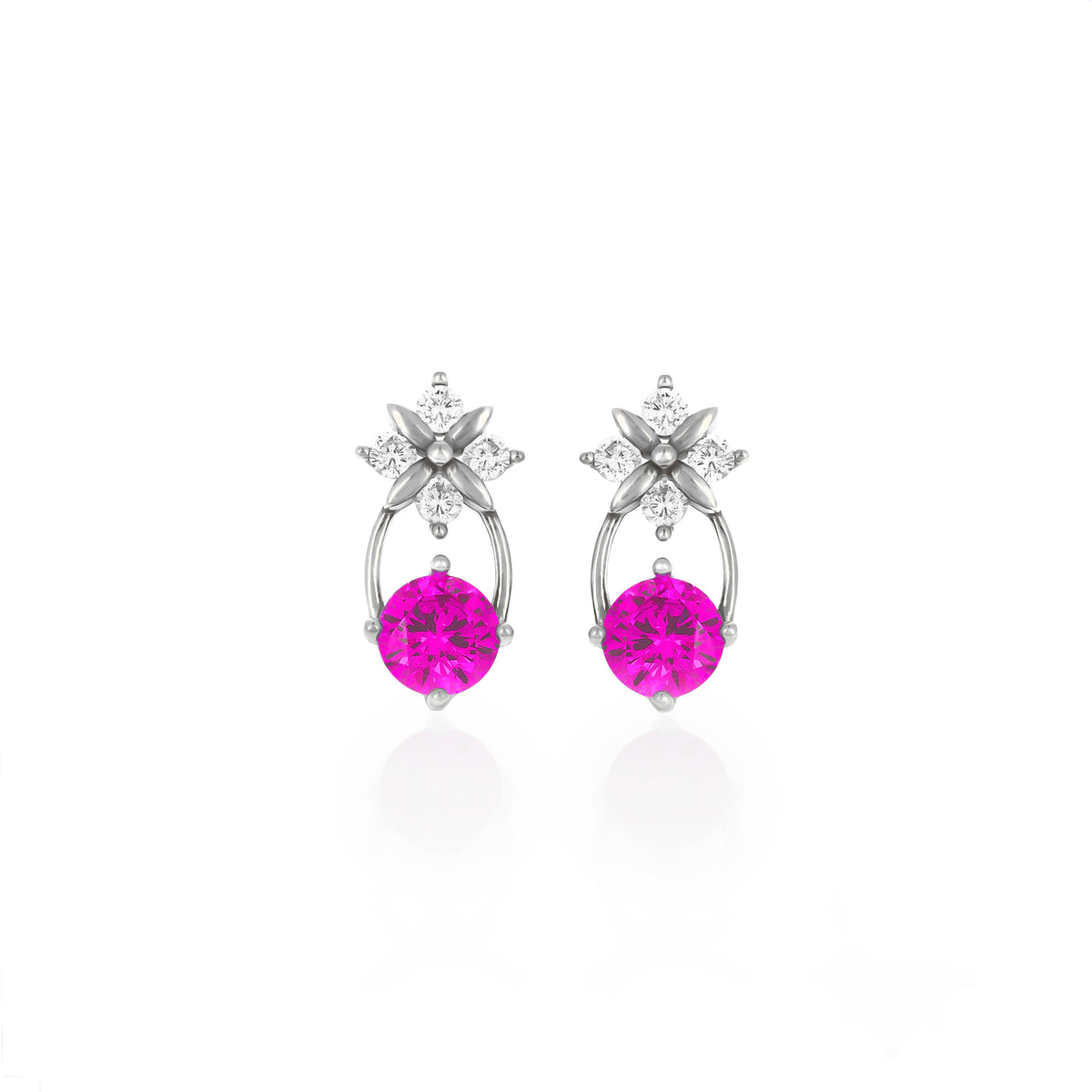 Sterling Silver Starburst Birthstone Dangle Earrings