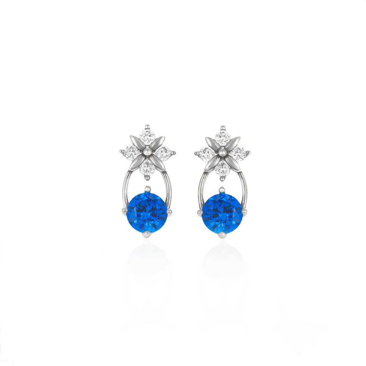 Sterling Silver Starburst Birthstone Dangle Earrings