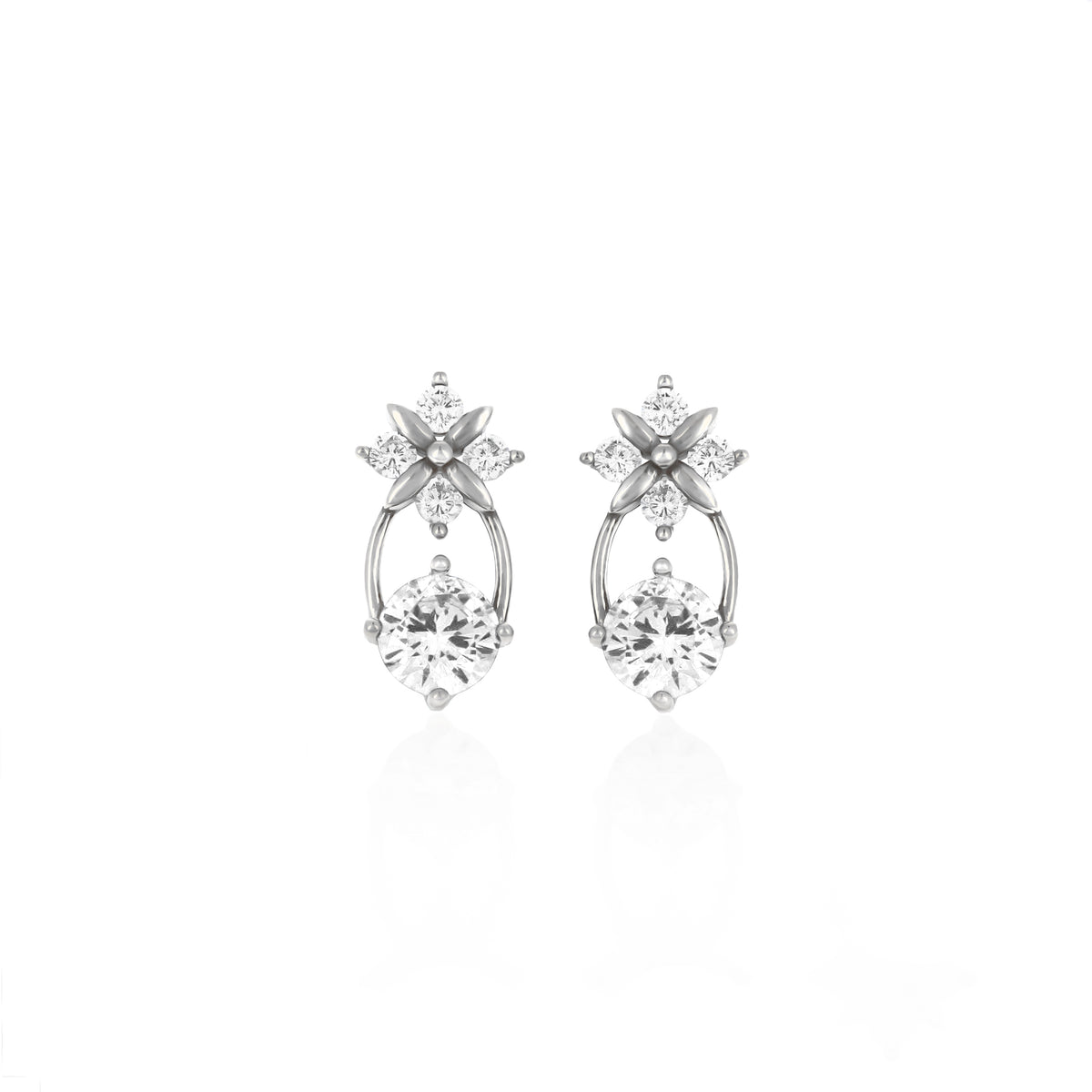 Sterling Silver Starburst Birthstone Dangle Earrings