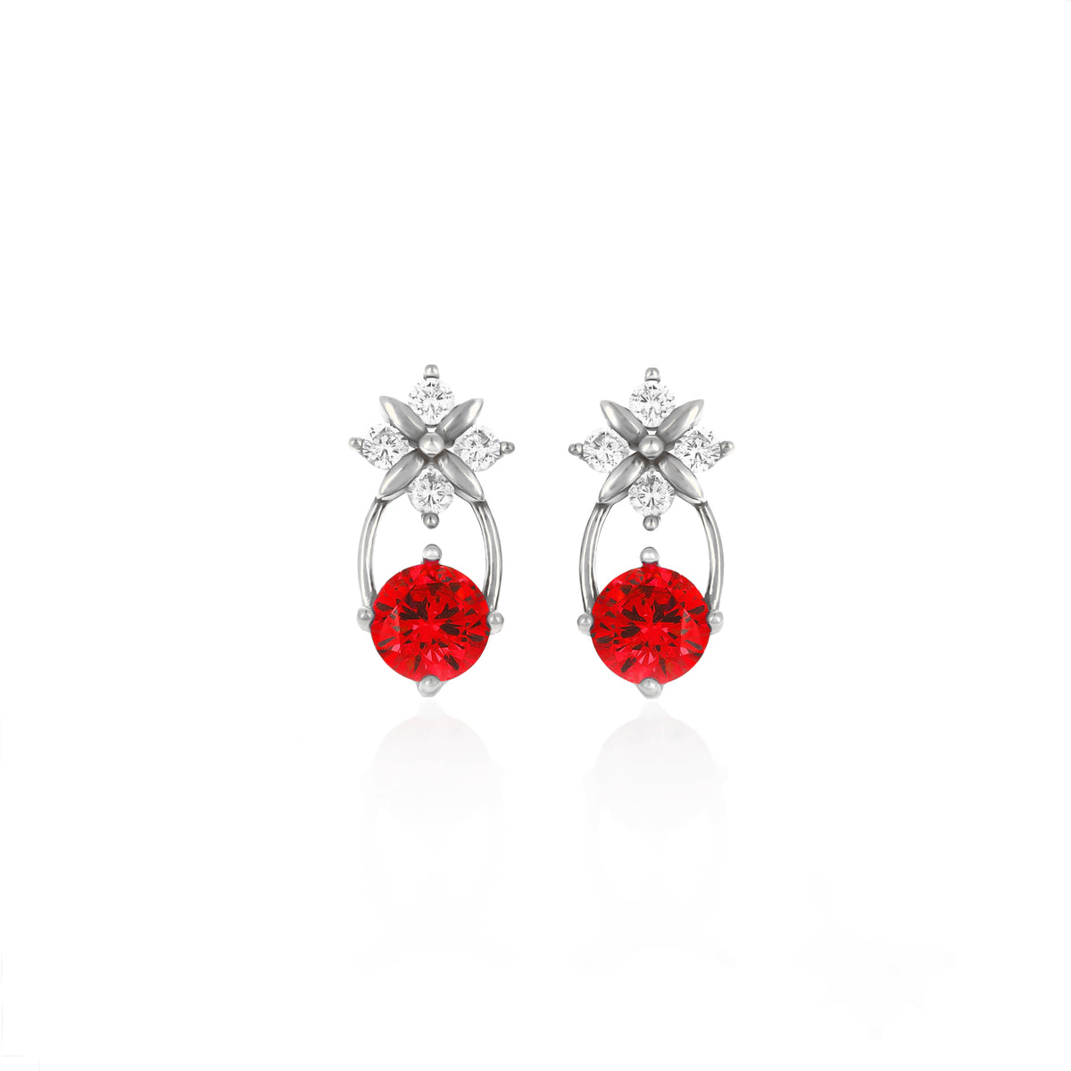 Sterling Silver Starburst Birthstone Dangle Earrings