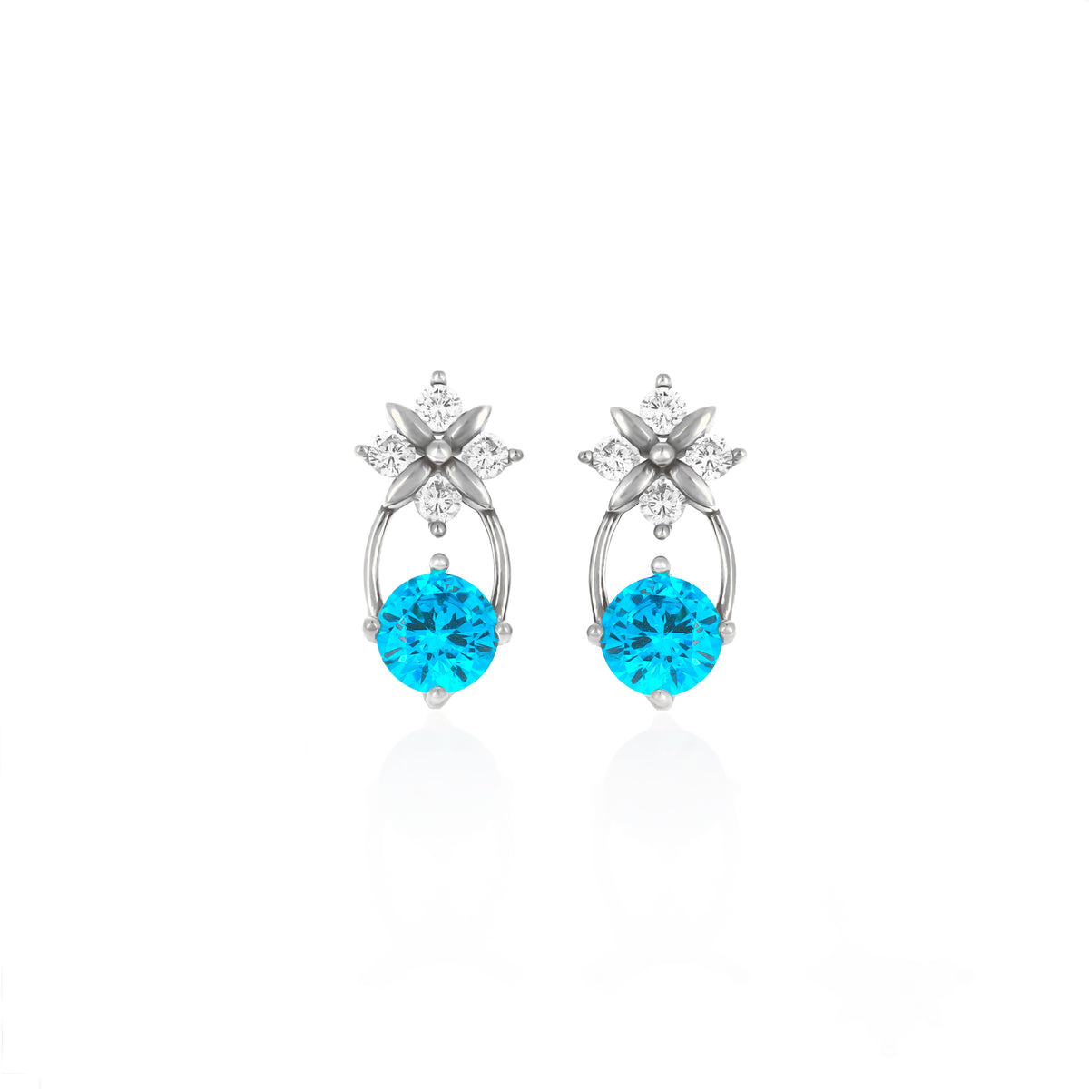 Sterling Silver Starburst Birthstone Dangle Earrings