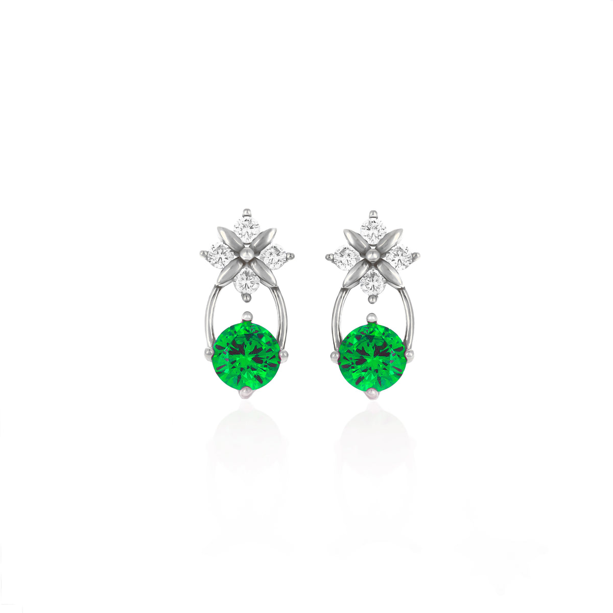 Sterling Silver Starburst Birthstone Dangle Earrings