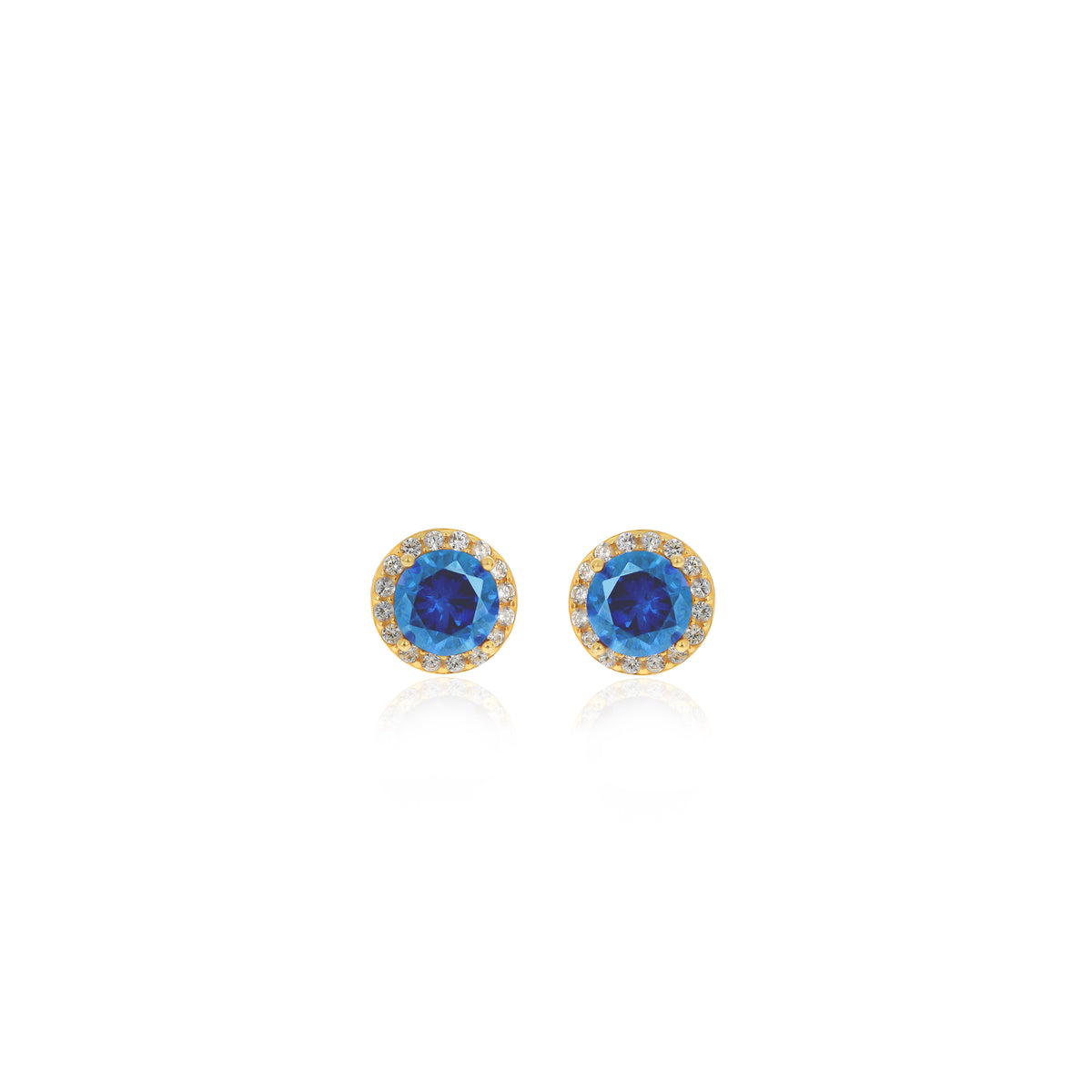 Sterling Silver Bezel Birthstone Stud Earrings