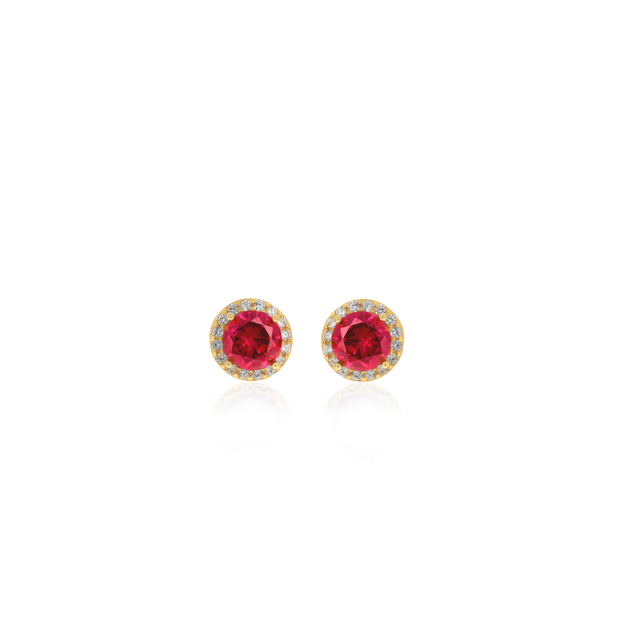 Sterling Silver Bezel Birthstone Stud Earrings