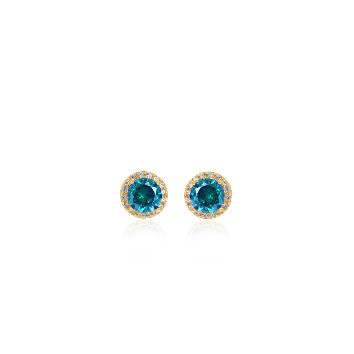 Sterling Silver Bezel Birthstone Stud Earrings