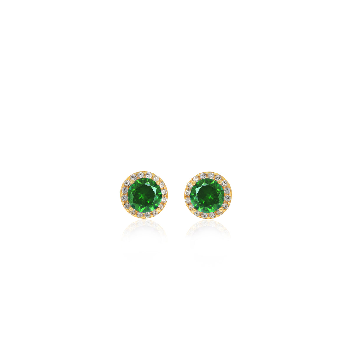 Sterling Silver Bezel Birthstone Stud Earrings