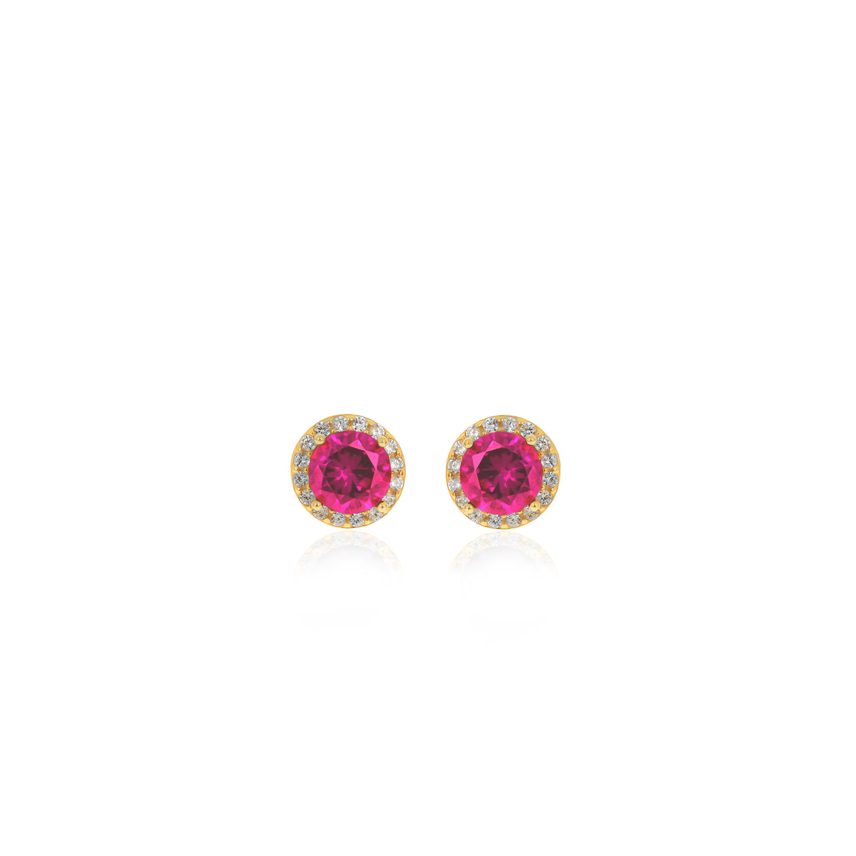 Sterling Silver Bezel Birthstone Stud Earrings