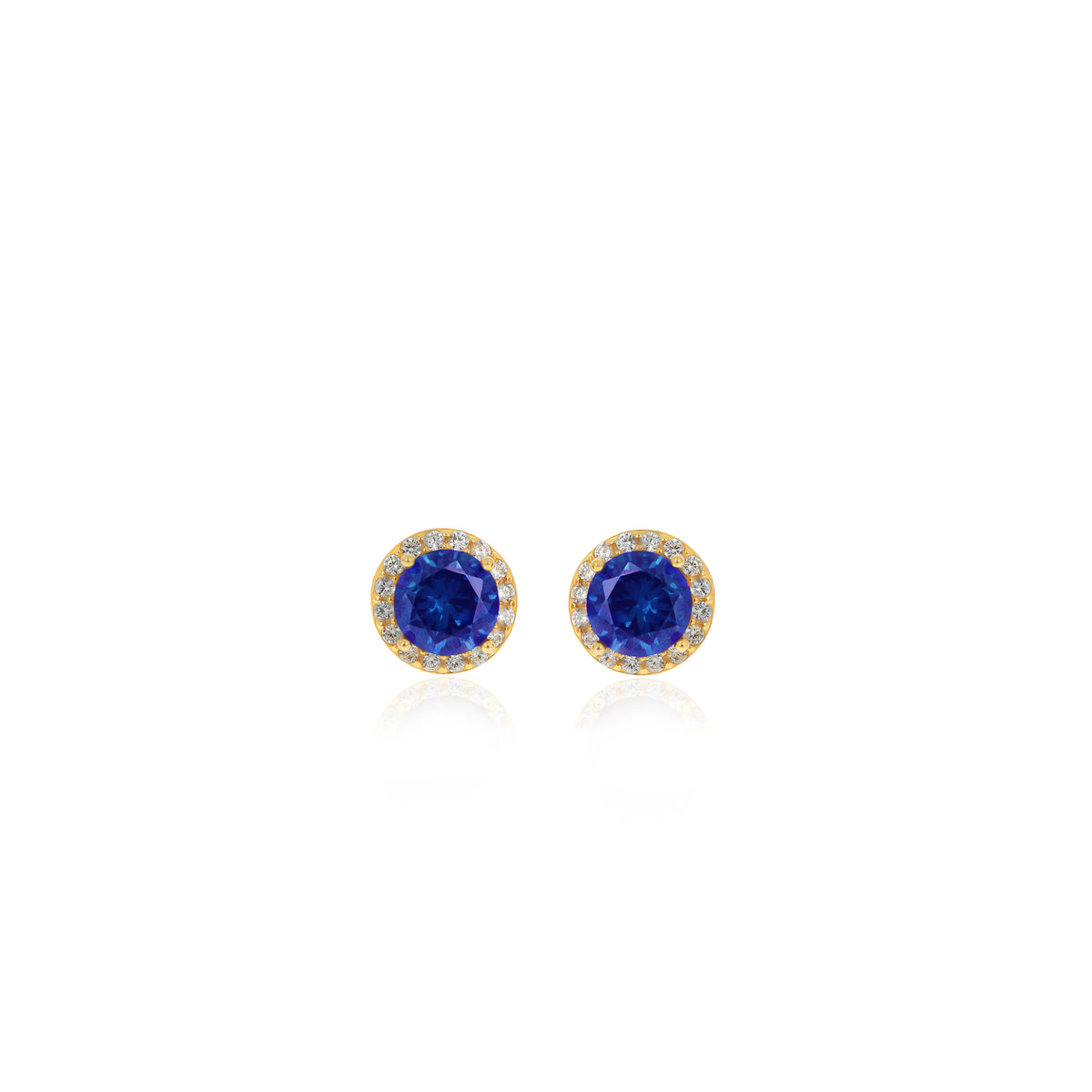 Sterling Silver Bezel Birthstone Stud Earrings